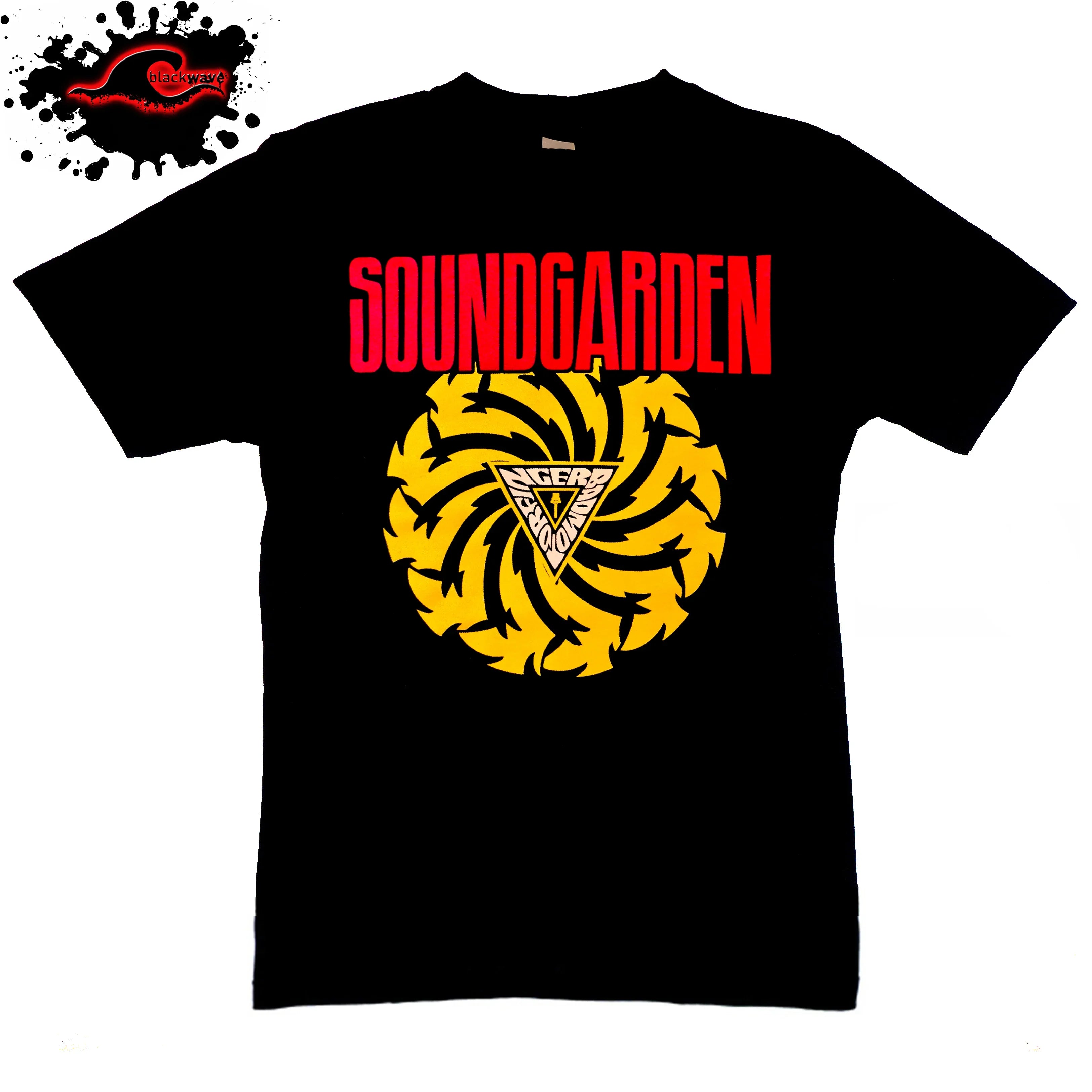 Soundgarden T-shirt Badmotorfinger, Logo Band, Unisex, Blu Dye Wash, Cotone Morbido, Ufficiale