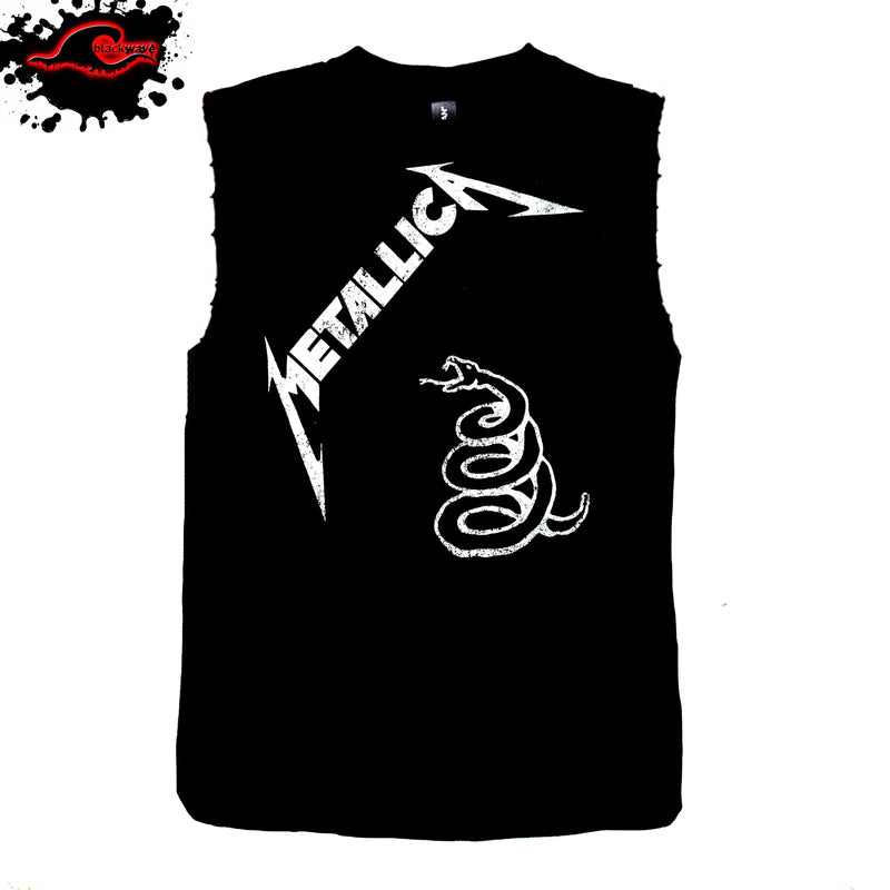 Metallica - Black Album - Frayed-Cut Modified Singlet
