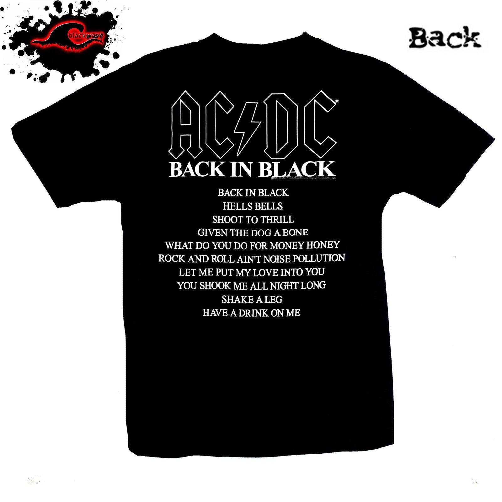 AC/DC Back In Black Band T Shirt AC/DC Back In Black Band T Shirt