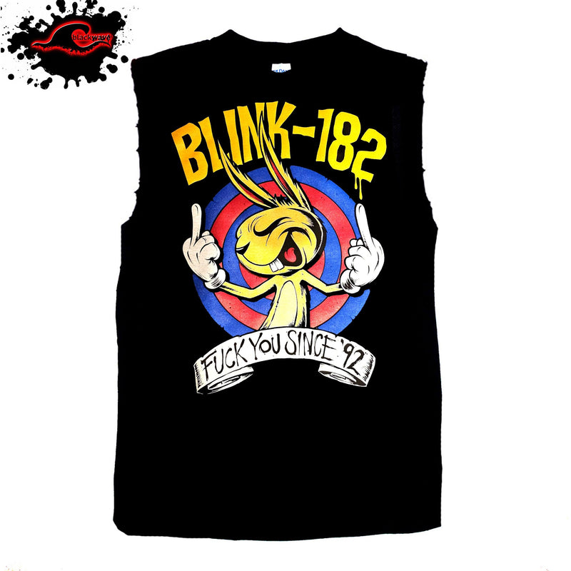 Blink 182 - FU Since 92 - Frayed-Cut Modified Singlet - Blackwave Clothing