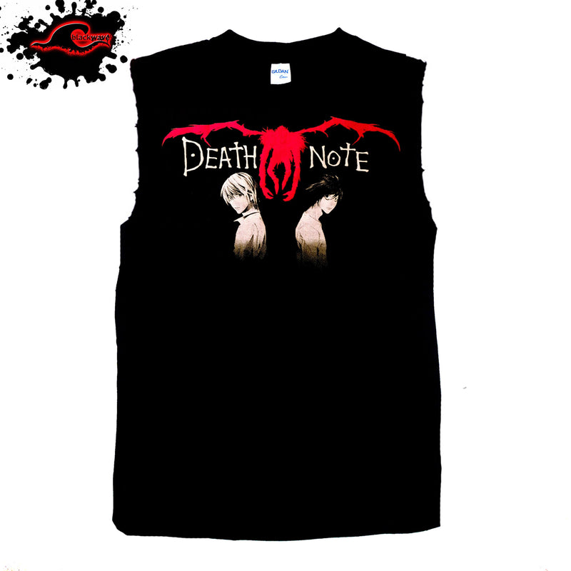 Death Note - Kira and L - Anime - Frayed-Cut Modified Singlet - Blackwave Clothing