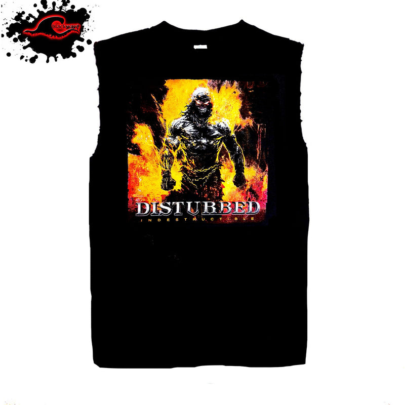 Disturbed - Indestructible - Frayed-Cut Modified Singlet - Blackwave Clothing