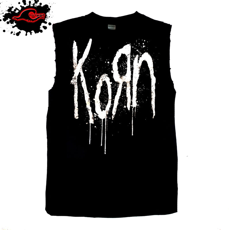 Korn - Still A Freak - Frayed-Cut Modified Band Singlet - Blackwave Clothing
