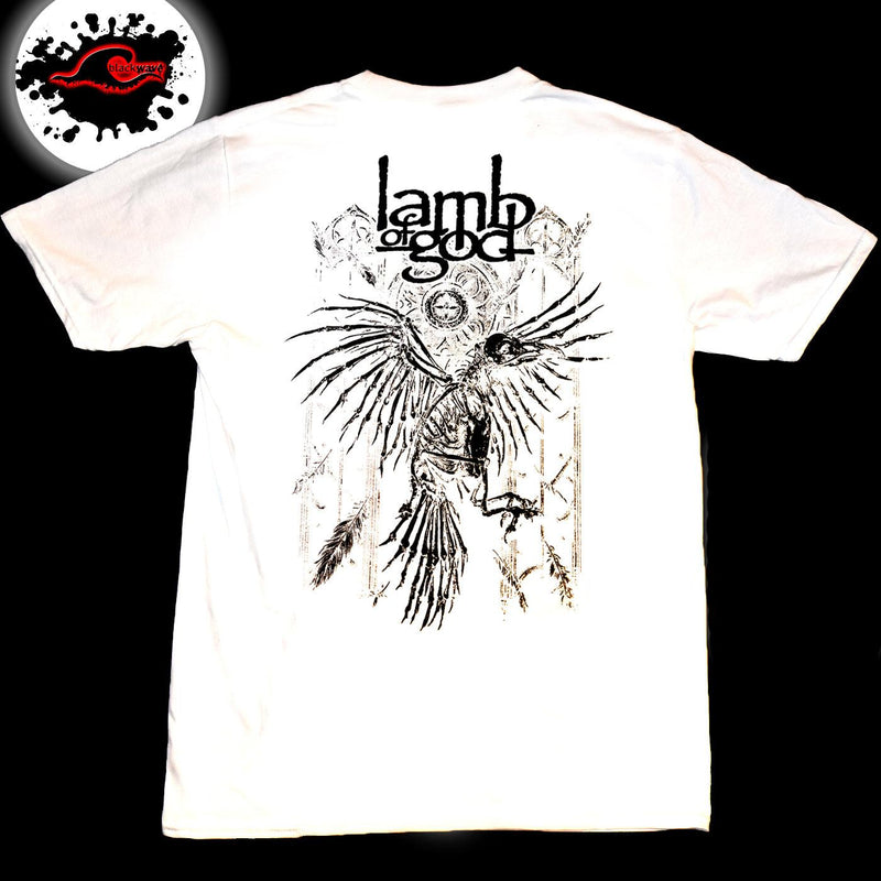 Lamb Of God - Crest - White Band T-Shirt In XXL & XXXL - Blackwave Clothing