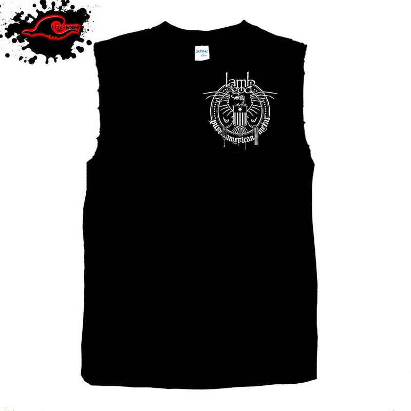 Lamb Of God - (Restocked) Chest Crest - Frayed-Cut Modified Singlet - Blackwave Clothing