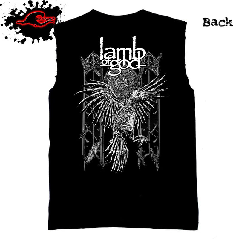 Lamb Of God - (Restocked) Chest Crest - Frayed-Cut Modified Singlet - Blackwave Clothing