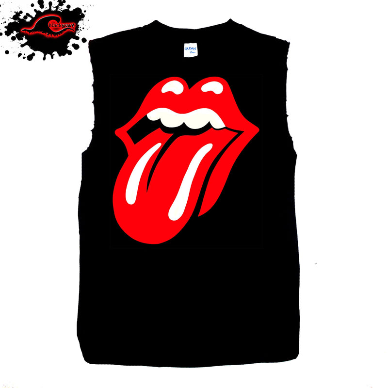 Rolling Stones - Original Classic - Frayed-Cut Modified Singlet - Blackwave Clothing