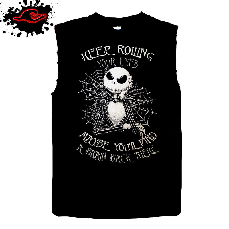 The Nightmare Before Christmas - Keep Rolling Your Eyes - Frayed-Cut Modified Singlet - Blackwave Clothing