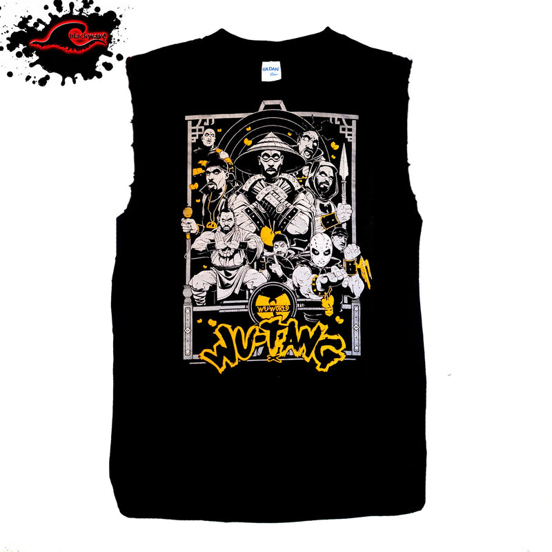 Wu Tang Clan - The Clan - Frayed-Cut Modified Singlet - Blackwave Clothing