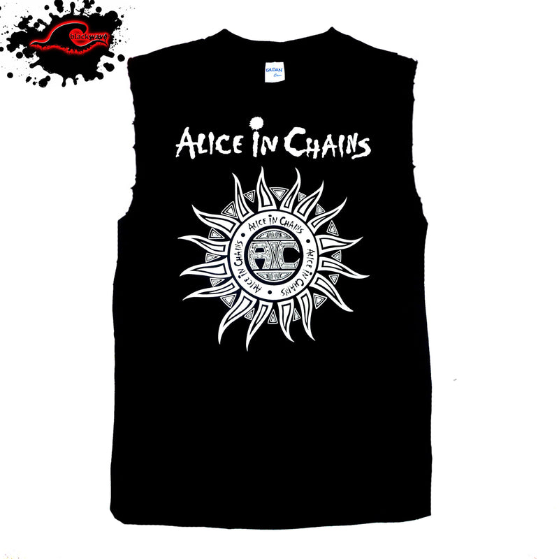Alice In Chains - Classic Logo - Frayed-Cut Modified Singlet - Blackwave Clothing
