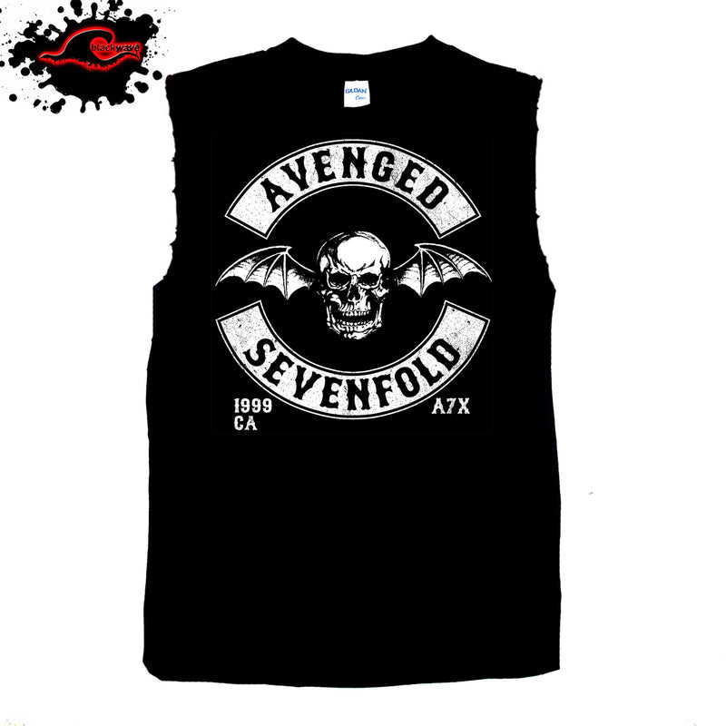 Avenged Sevenfold - Deathbat - Frayed-Cut Modified Singlet - Blackwave Clothing
