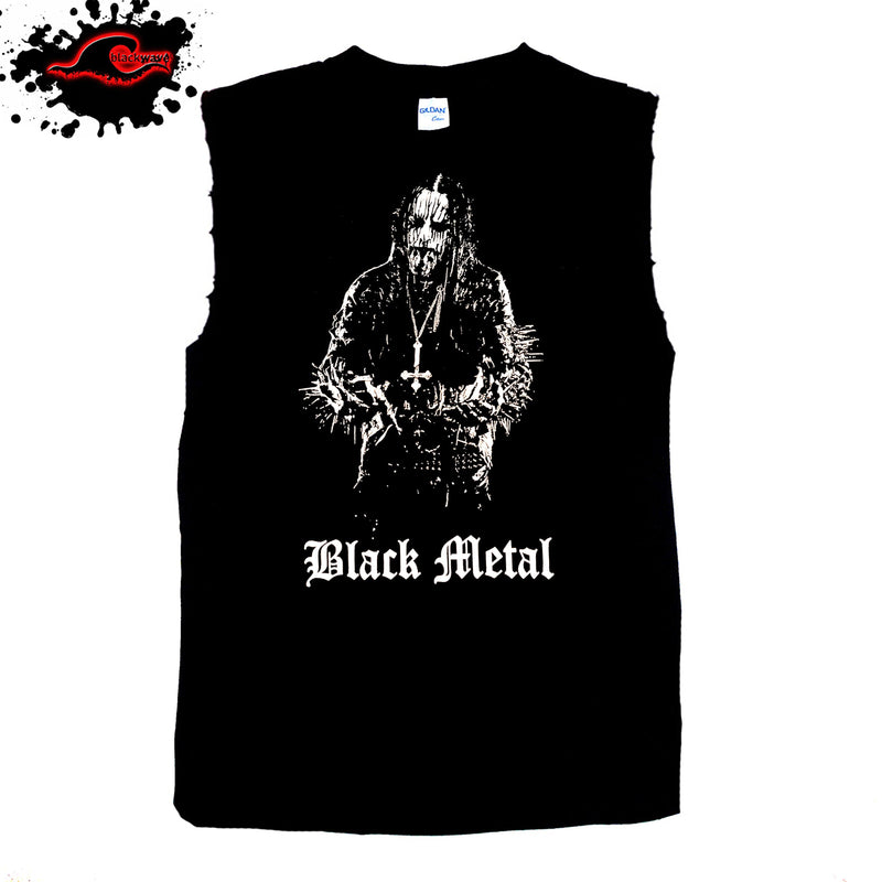 Black Metal - Metal Collections - Frayed-Cut Modified Singlet - Blackwave Clothing