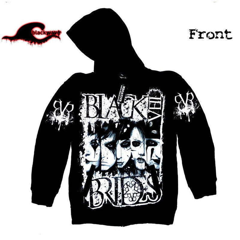 Black Veil Brides - Faces - Negative Clothing Seamless Zip - Band Hoodie - Blackwave Clothing