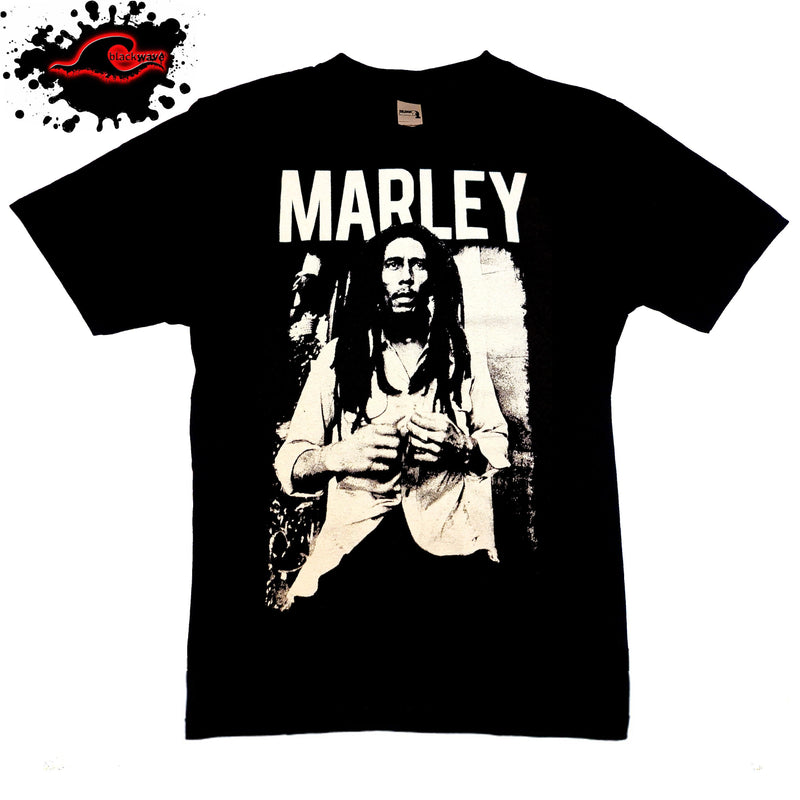 Bob Marley - Black & White - Official Licensed ZION Reggae Band T-Shirt - Blackwave Clothing