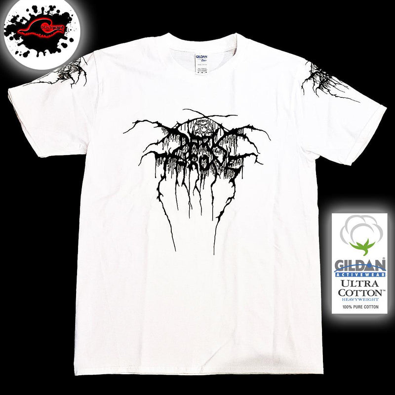 Dark Throne - Classic Logo - White Band T-Shirt - Blackwave Clothing