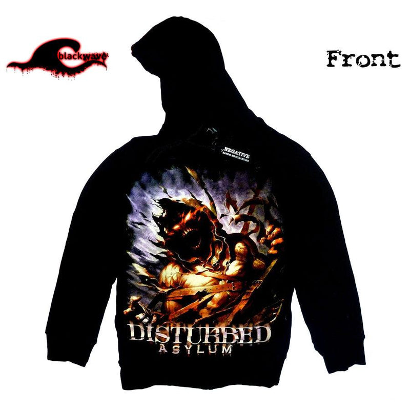 Disturbed - Asylum - Negative Clothing Seamless Zip - Band Hoodie - Blackwave Clothing