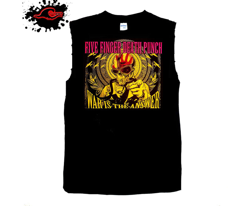 Five Finger Death Punch - War Is The Answer - Frayed-Cut Modified Singlet - Blackwave Clothing