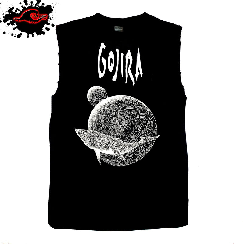 Gojira - Whale - Frayed-Cut Modified Singlet - Blackwave Clothing