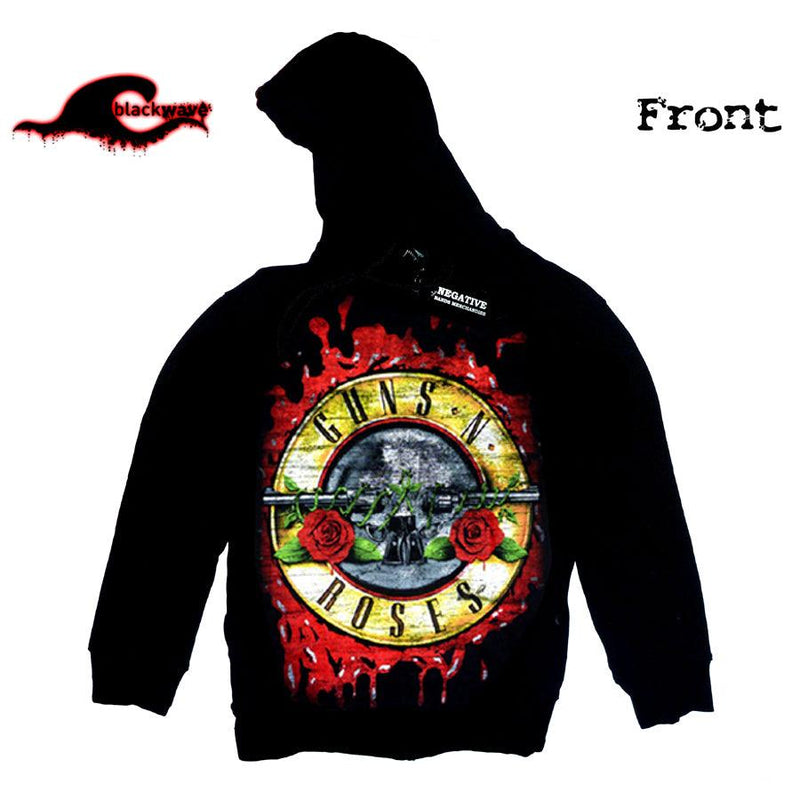 Guns & Roses - Vintage Logo - Negative Clothing Seamless Zip - Band Hoodie - Blackwave Clothing