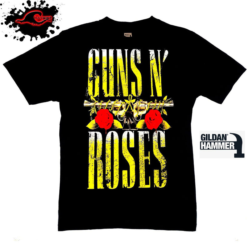 Guns & Roses - Vintage Poster Design - Band T-Shirt - Blackwave Clothing