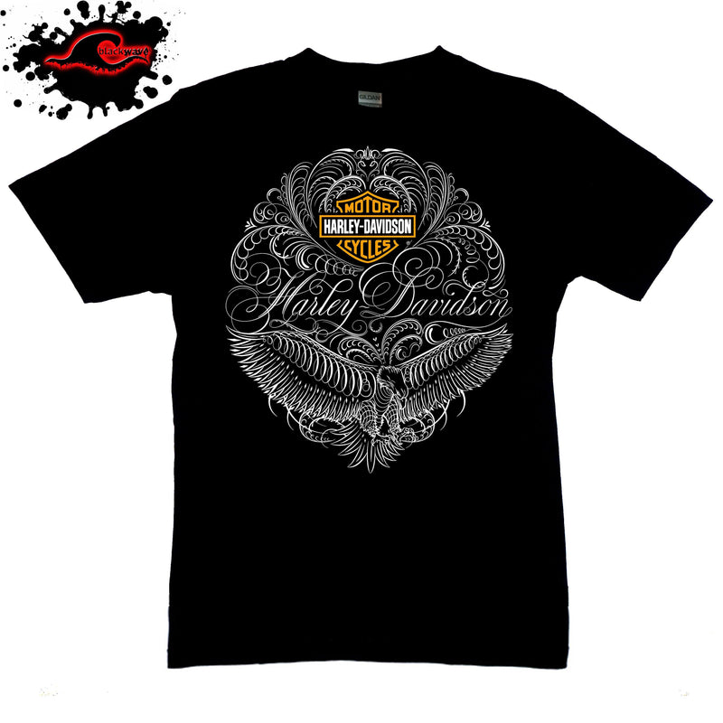 Harley Davidson - Poster Design - Motorcycle T-Shirt - Blackwave Clothing