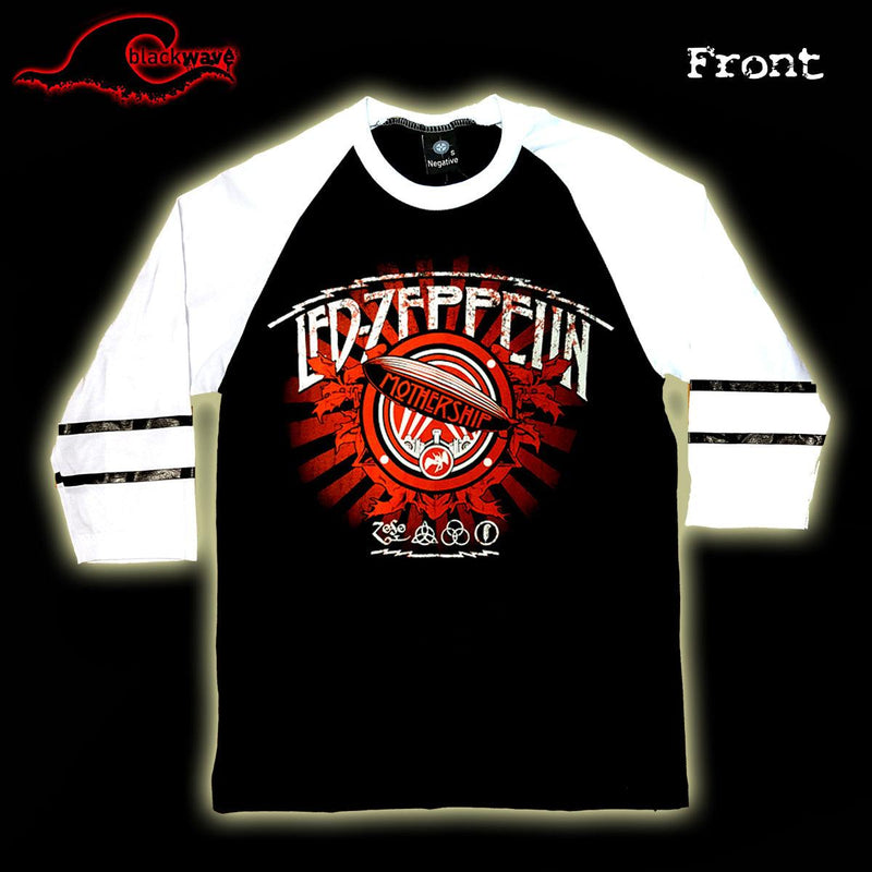Led Zeppelin - Mothership - Raglan Baseball Shirt - Blackwave Clothing