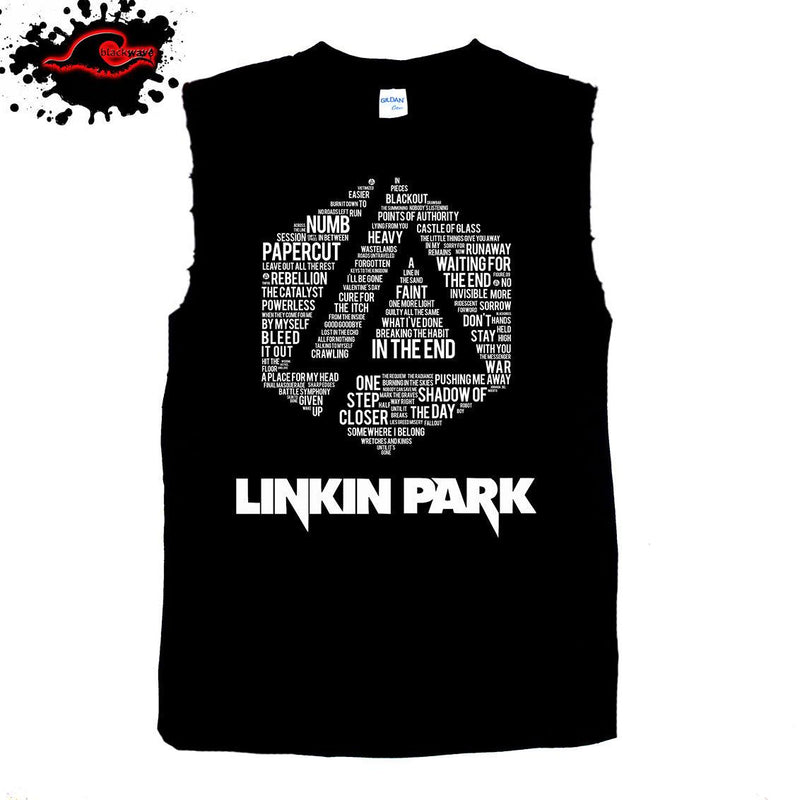 Linkin Park - Discography - Frayed-Cut Modified Singlet - Blackwave Clothing