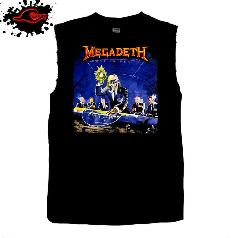 Megadeth - Rust In Peace - Frayed-Cut Modified Singlet - Blackwave Clothing