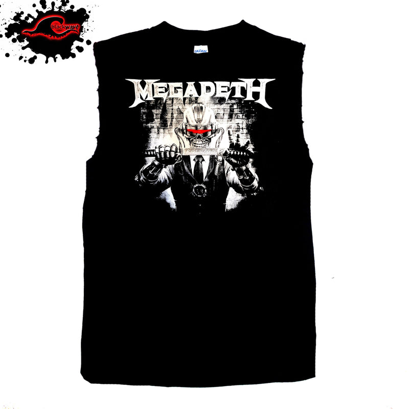 Megadeth - Rust In Peace Sword - Frayed-Cut Modified Singlet - Blackwave Clothing