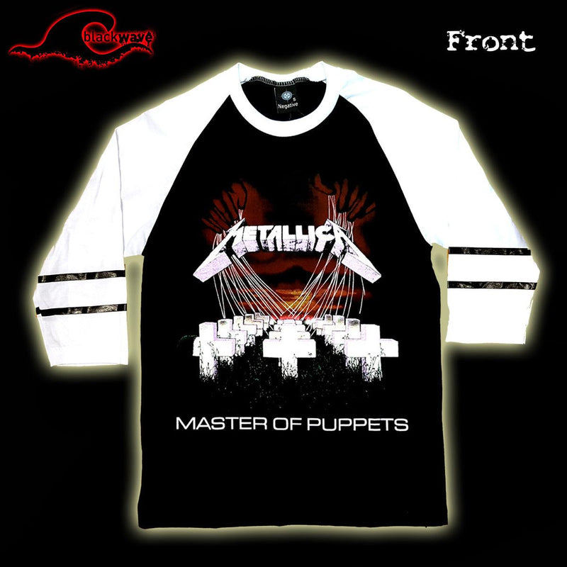 Metallica - Master Of Puppets - Raglan Baseball Shirt - Blackwave Clothing