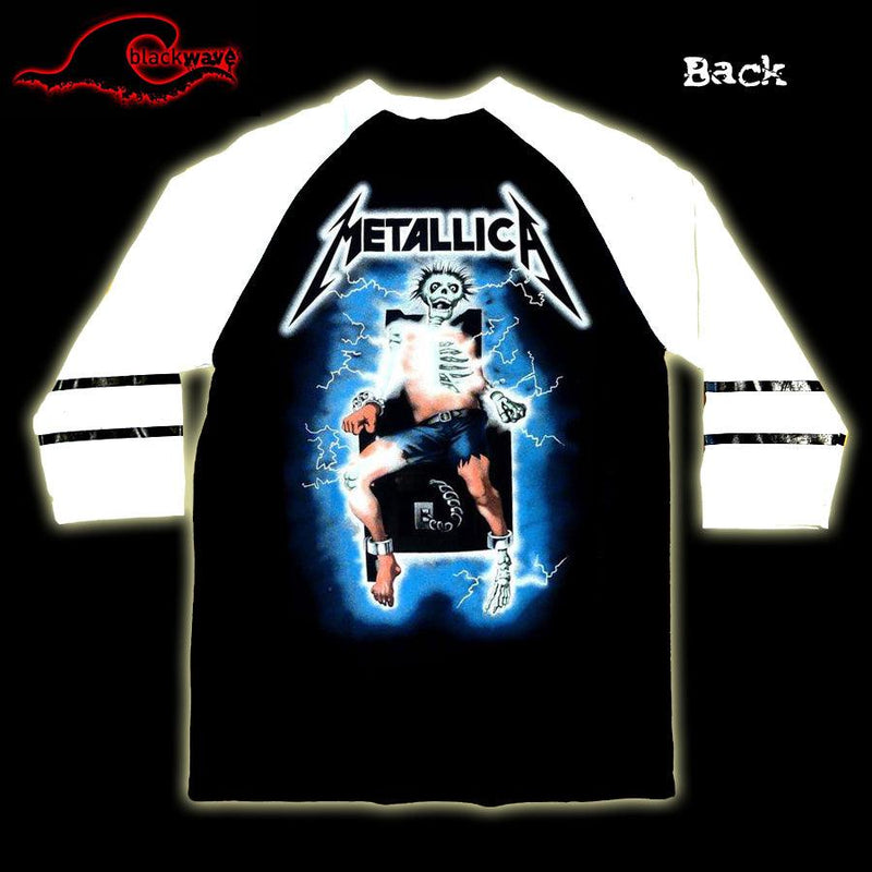 Metallica - Ride The Lightning - Raglan Baseball Shirt - Blackwave Clothing