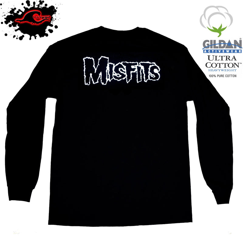 Misfits - Classic Fiend Skull - Long Sleeve Band Shirt - Blackwave Clothing