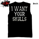 Misfits - I Want Your Skulls - (Restocked) Frayed-Cut Modified Singlet - Blackwave Clothing