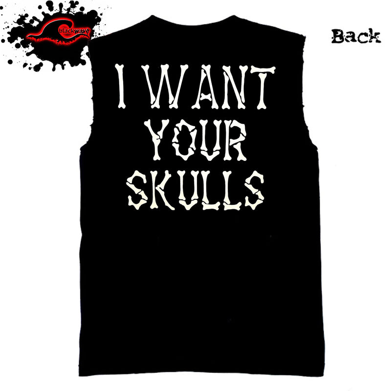 Misfits - I Want Your Skulls - (Restocked) Frayed-Cut Modified Singlet - Blackwave Clothing