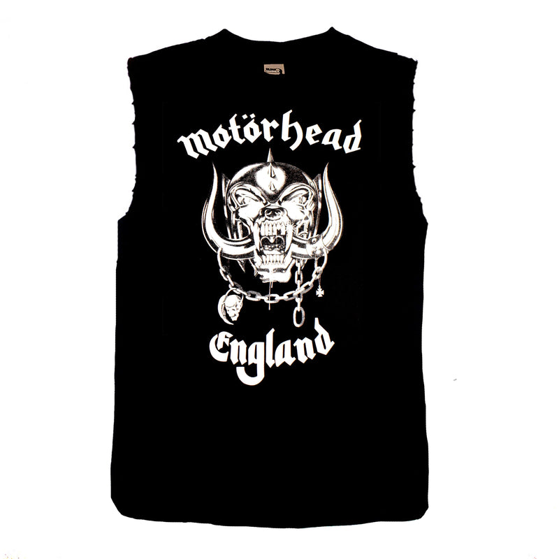 Motorhead - Classic England - Frayed-Cut Modified Singlet - Blackwave Clothing