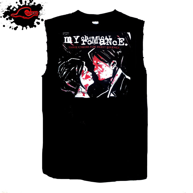 My Chemical Romance - 3 Cheers For Sweet Revenge - Frayed-Cut Modified Singlet - Blackwave Clothing