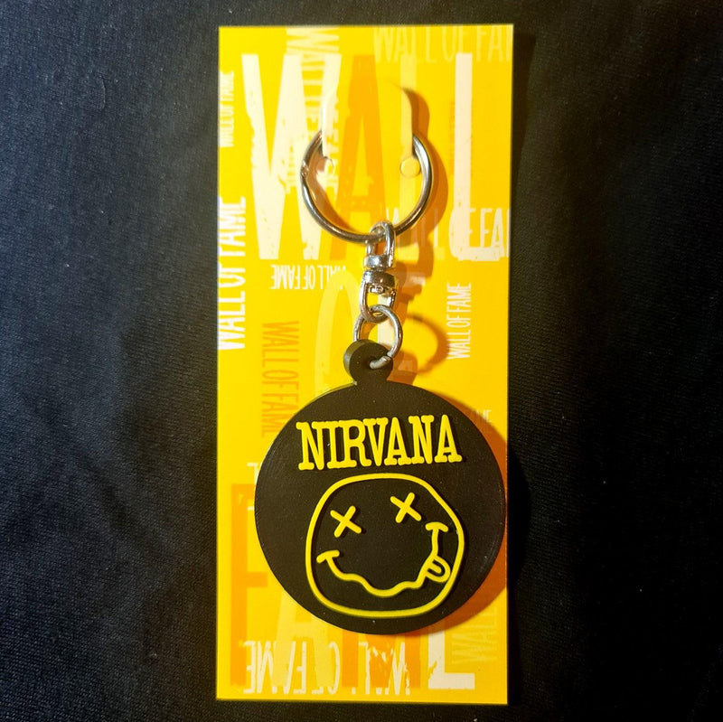 Nirvana - Smiley - Rubber Key Ring - Blackwave Clothing