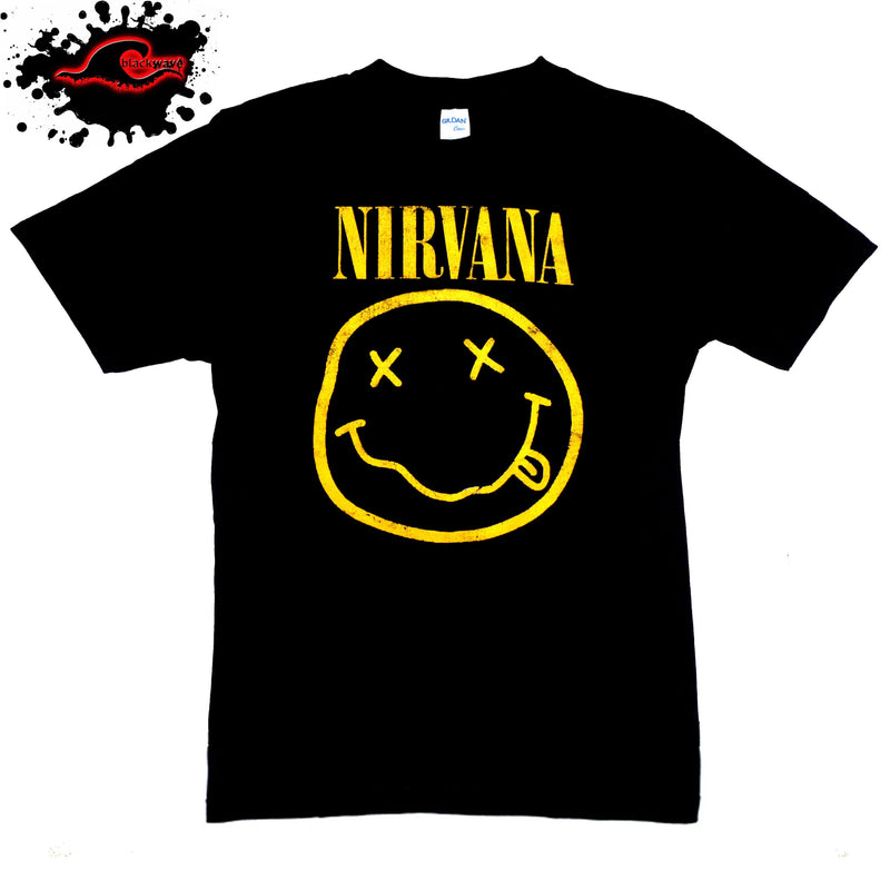 Nirvana - Vintage Smiley Face - Band T-Shirt In XXL & XXXL - Blackwave Clothing