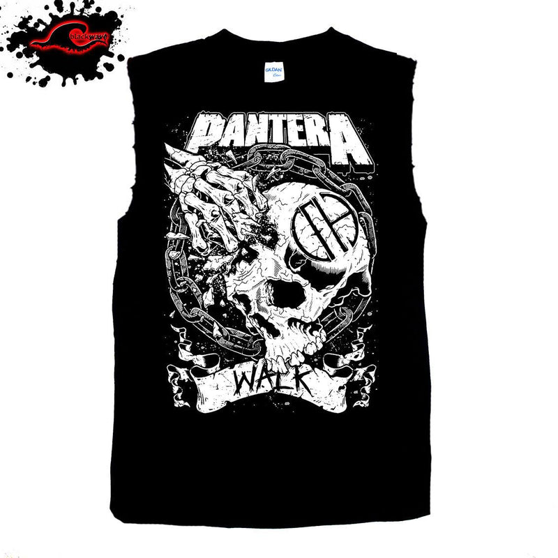 Pantera - Walk - Frayed-Cut Modified Singlet - Blackwave Clothing