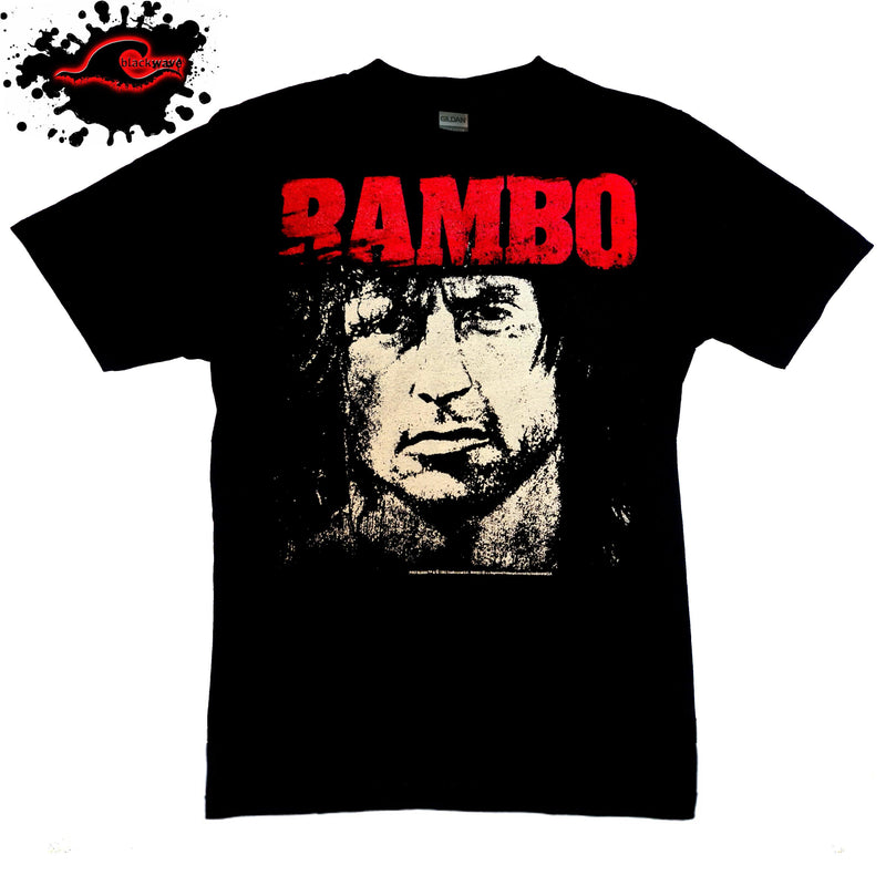 Rambo - Red & White - Movie T-Shirt - Blackwave Clothing