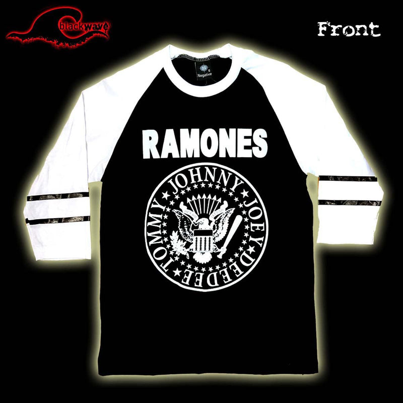 Ramones - Classic Logo - Raglan Baseball Shirt - Blackwave Clothing