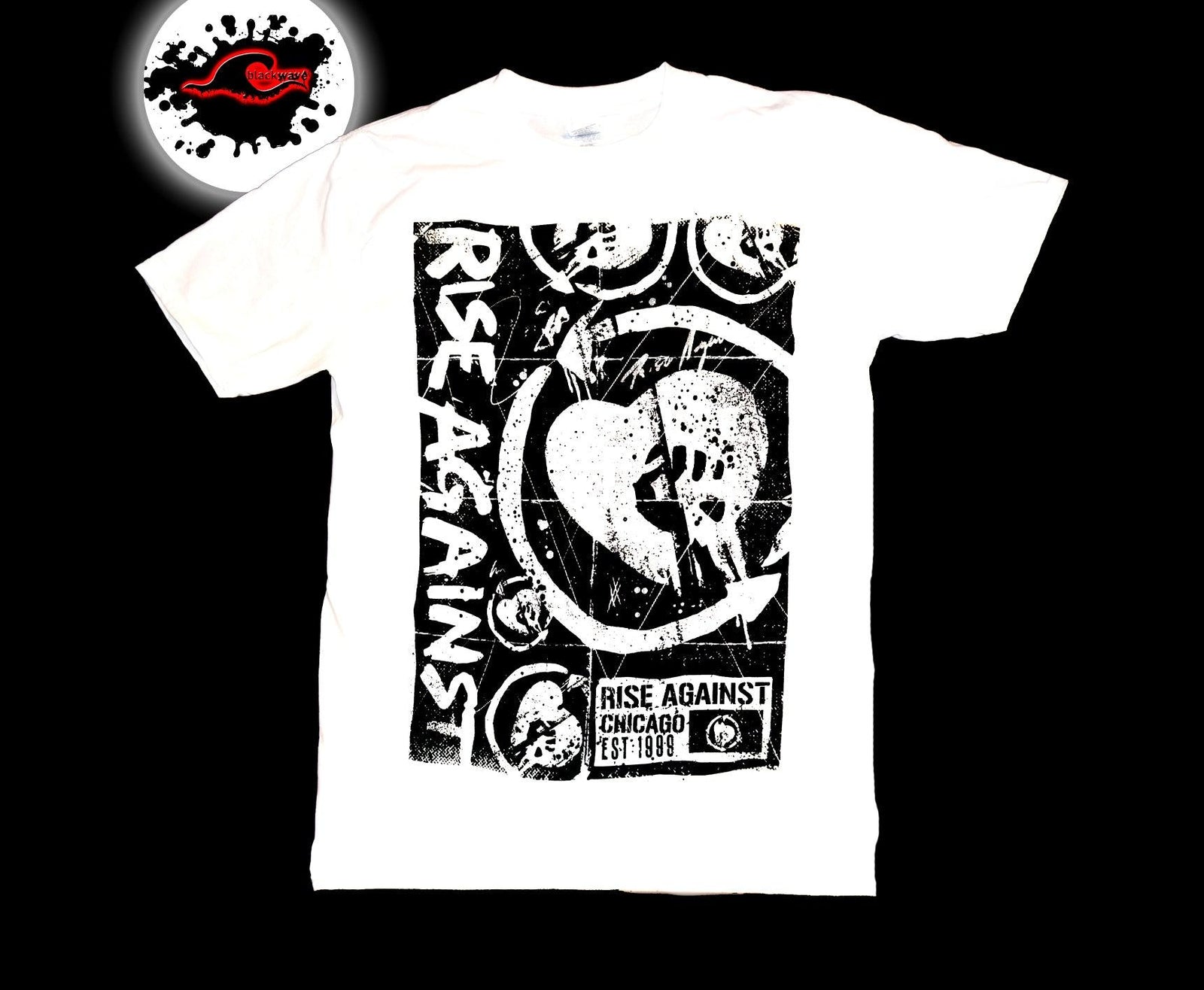 Rise Against Collage Kings Road Merch Official Licensed White
