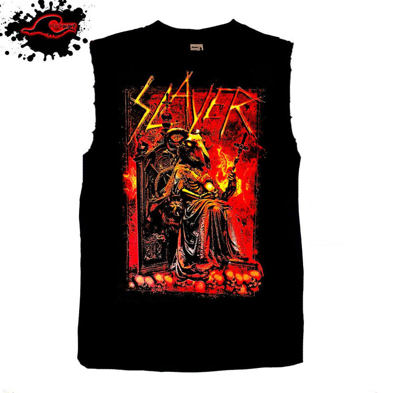 Slayer - Throne - Frayed-Cut Modified Singlet - Blackwave Clothing