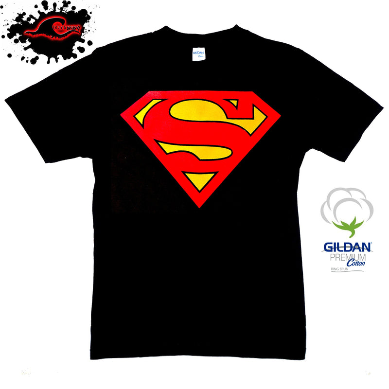 Superman - Black Classic Emblem- Superhero & Movie T-Shirt - Blackwave Clothing