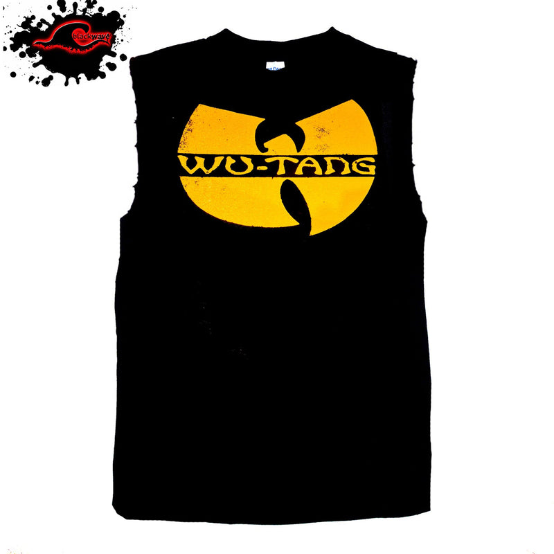 Wu Tang Clan - Vintaged Classic Logo (Restocked) - Frayed-Cut Modified Singlet - Blackwave Clothing